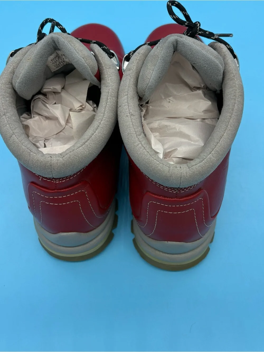 Vintage Women’s Nike Air Primo Leather Hiking Trail Boot Sport Size 12 Red/Cream